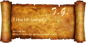 Tibold Gergő névjegykártya
