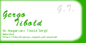gergo tibold business card